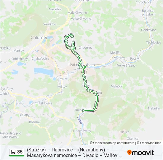 85 autobus Mapa linky