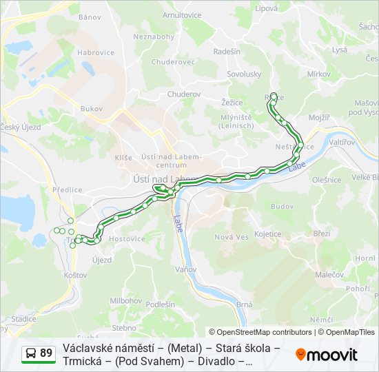 Автобус 89: карта маршрута
