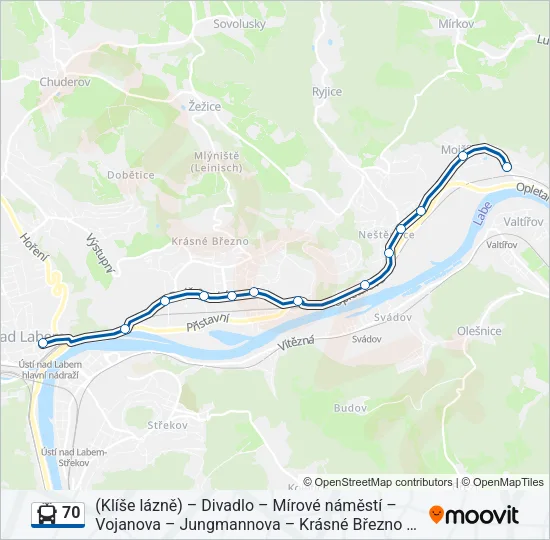 70 Trolleybus Line Map