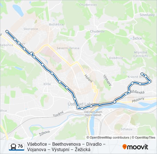Троллейбус 76: карта маршрута