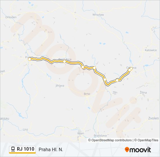 RJ 1010 Train Line Map