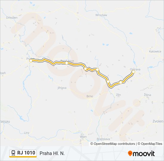 RJ 1010 Train Line Map