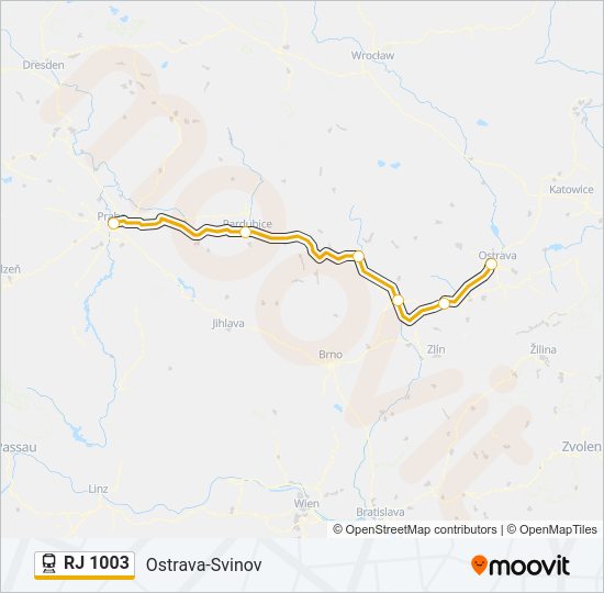 RJ 1003 Train Line Map