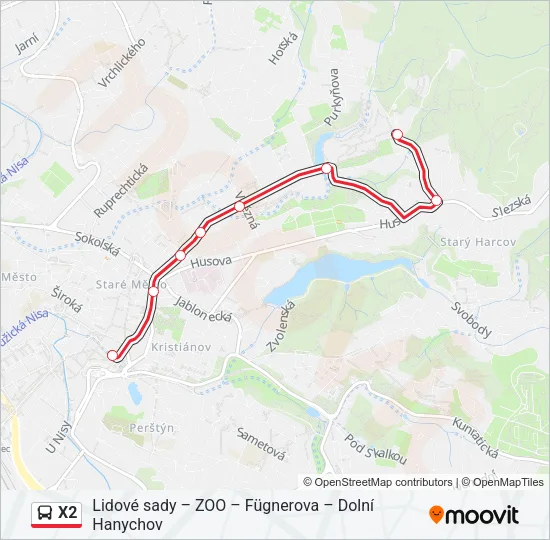 Автобус X2: карта маршрута
