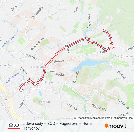 X3 Bus Line Map