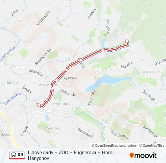 X3 Bus Line Map