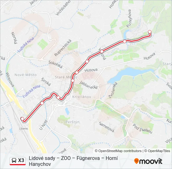 X3 Bus Line Map