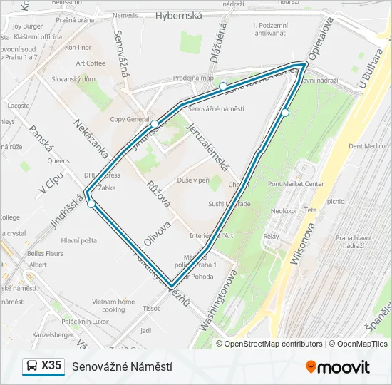 X35 Bus Line Map