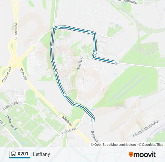 X201 Bus Line Map