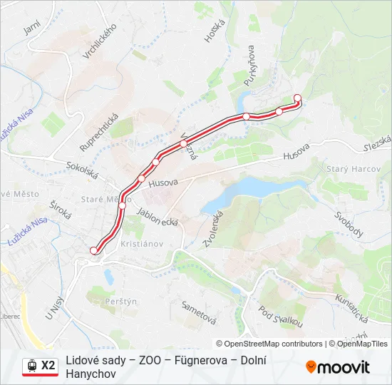 X2 Light Rail Line Map