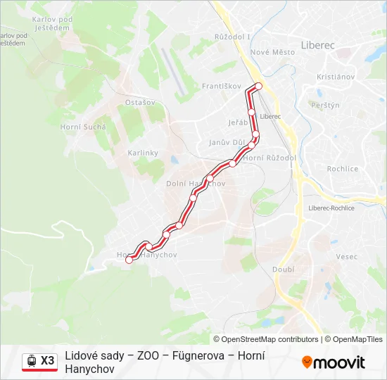 Трамвай X3: карта маршрута