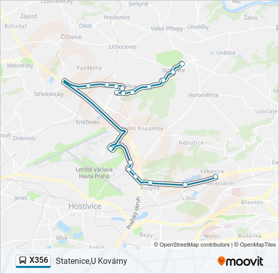 X356 bus Line Map