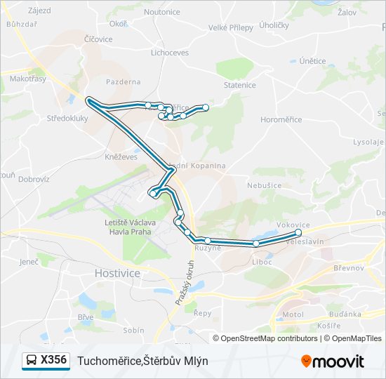 X356 bus Line Map