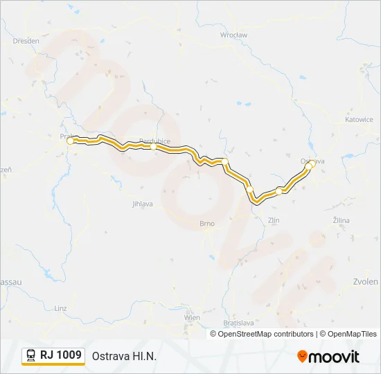 RJ 1009 Train Line Map