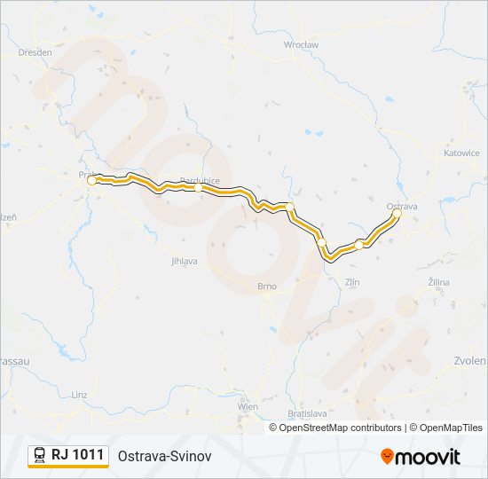 RJ 1011 Train Line Map