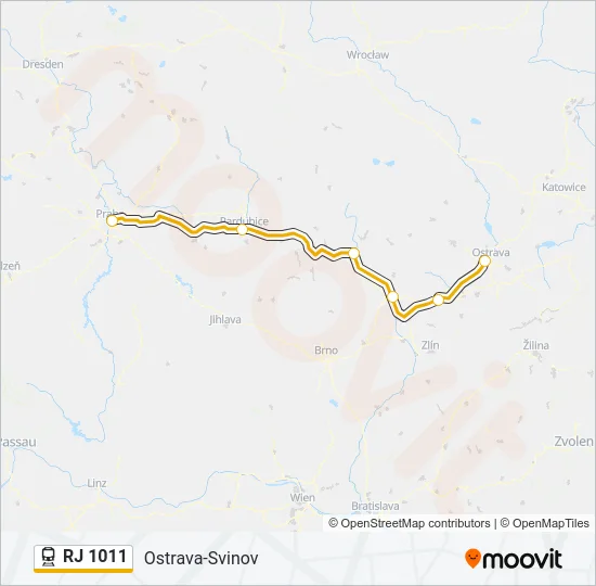 RJ 1011 Train Line Map