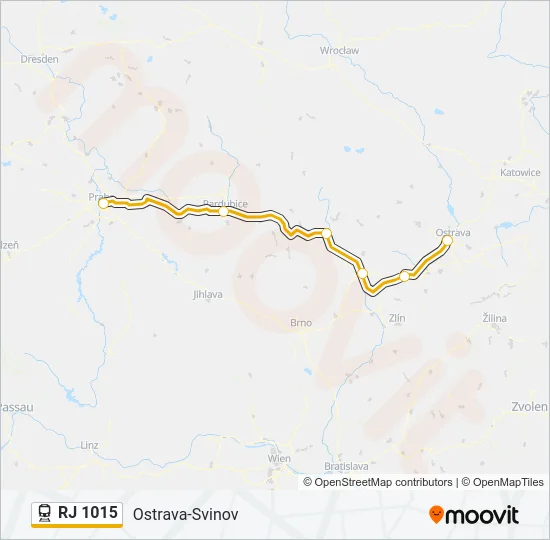 RJ 1015 Train Line Map
