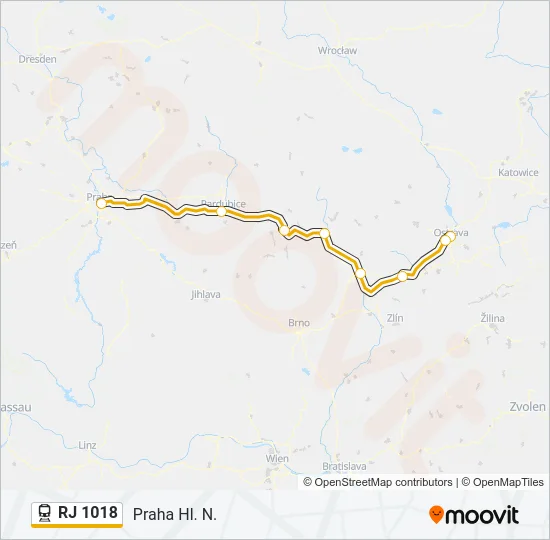 RJ 1018 Train Line Map