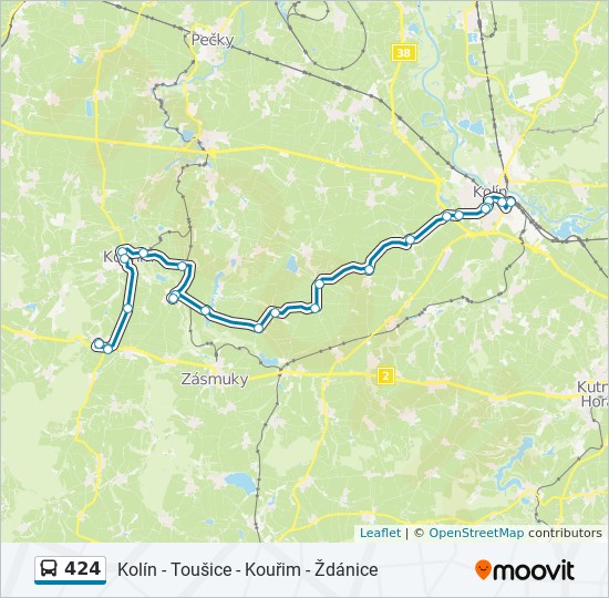 424 Trasa Cestovne Poriadky Zastavky A Mapy Kolin Nadrazi