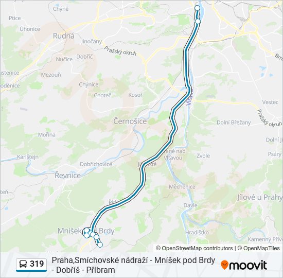 319 bus Line Map