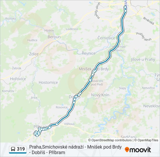 319 bus Line Map