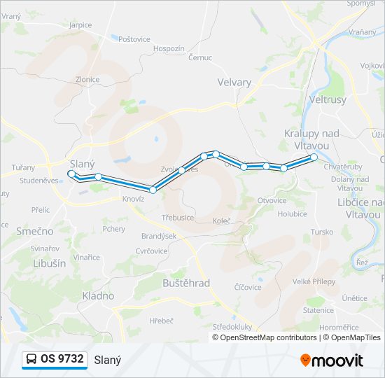Автобус OS 9732: карта маршрута