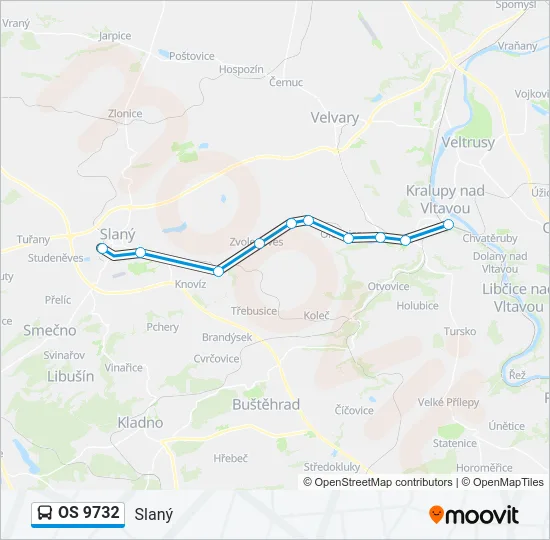 Автобус OS 9732: карта маршрута