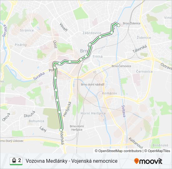 Трамвай 2: карта маршрута