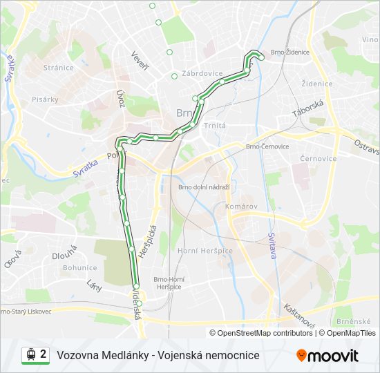Трамвай 2: карта маршрута