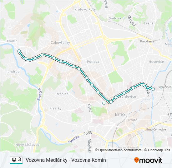 Трамвай 3: карта маршрута