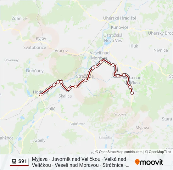  S91: карта маршрута