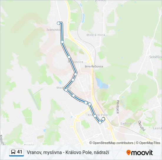 Автобус 41: карта маршрута