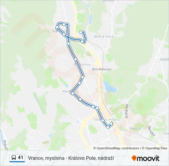 Автобус 41: карта маршрута