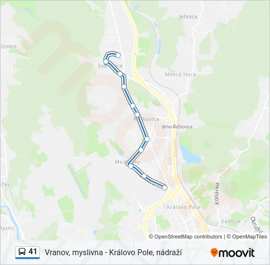 Автобус 41: карта маршрута