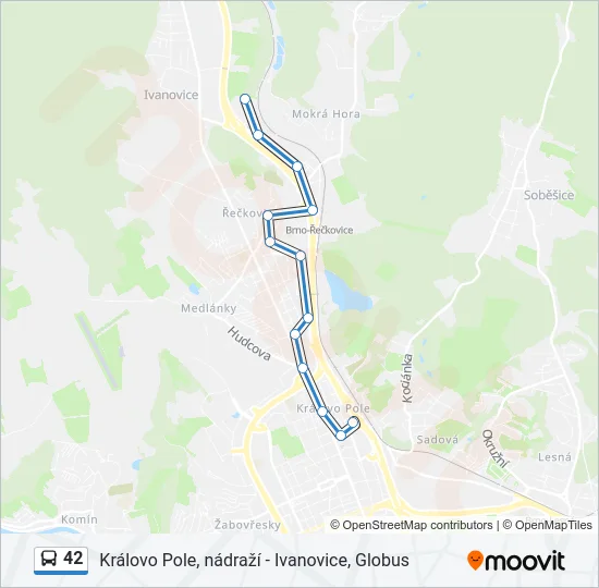 Автобус 42: карта маршрута
