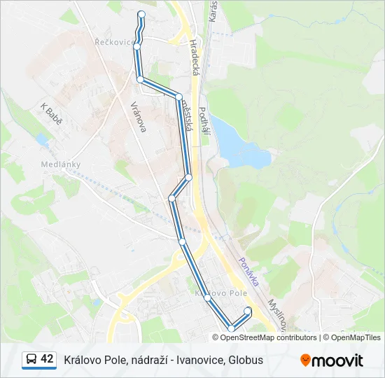 Автобус 42: карта маршрута