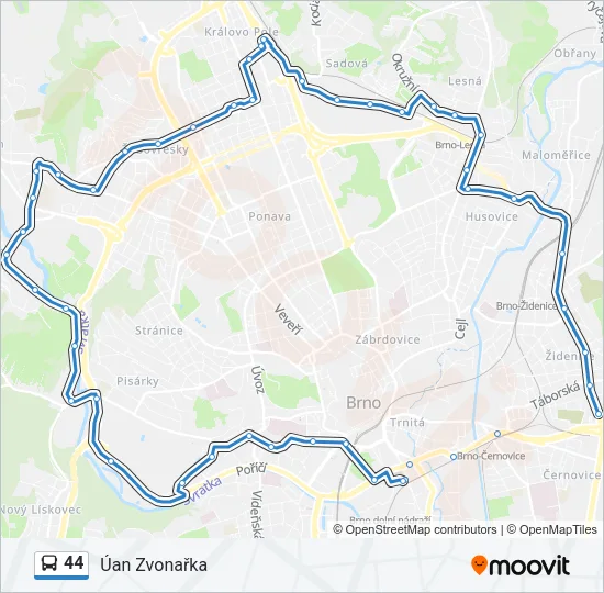 Автобус 44: карта маршрута