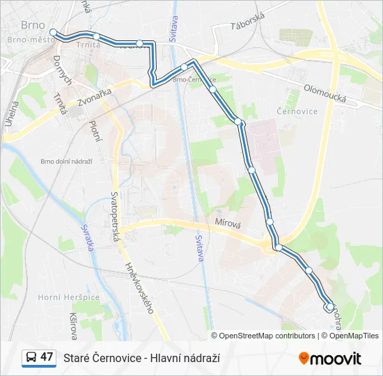 Автобус 47: карта маршрута