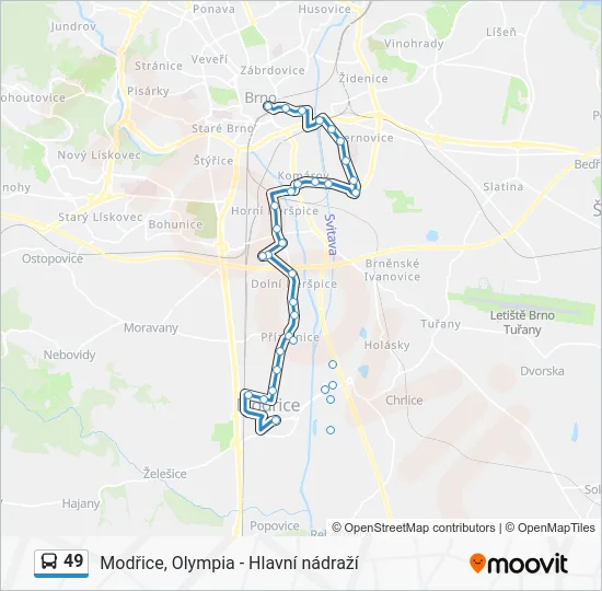 Автобус 49: карта маршрута