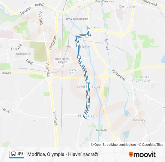 Автобус 49: карта маршрута