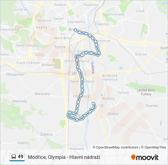 Автобус 49: карта маршрута