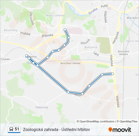 51 Bus Line Map