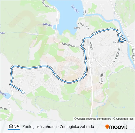 54 Bus Line Map