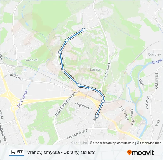 Автобус 57: карта маршрута