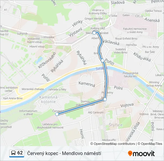 Автобус 62: карта маршрута
