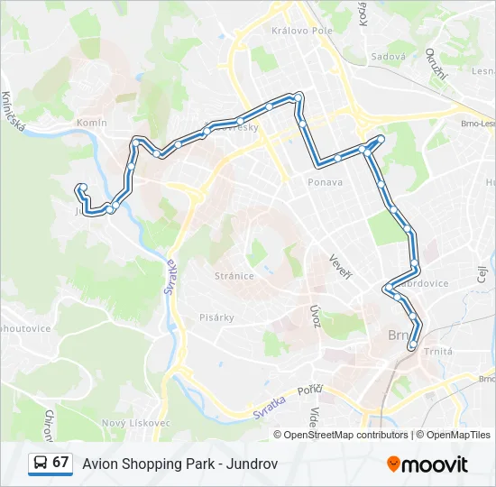 67 Bus Line Map