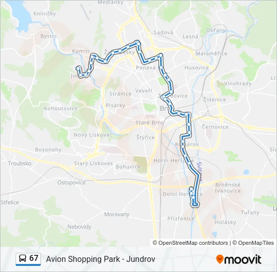 67 Bus Line Map