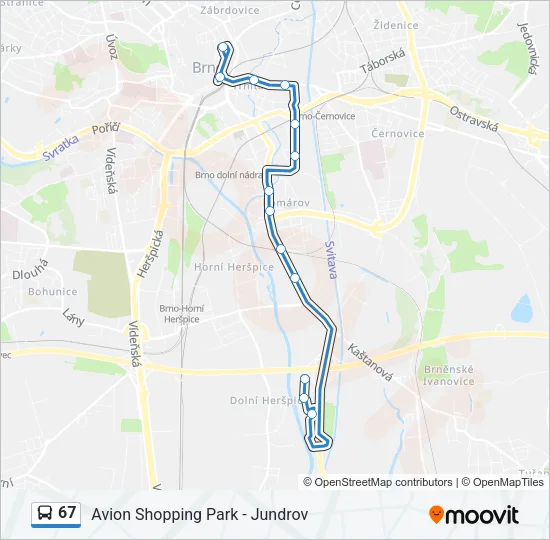 67 Bus Line Map