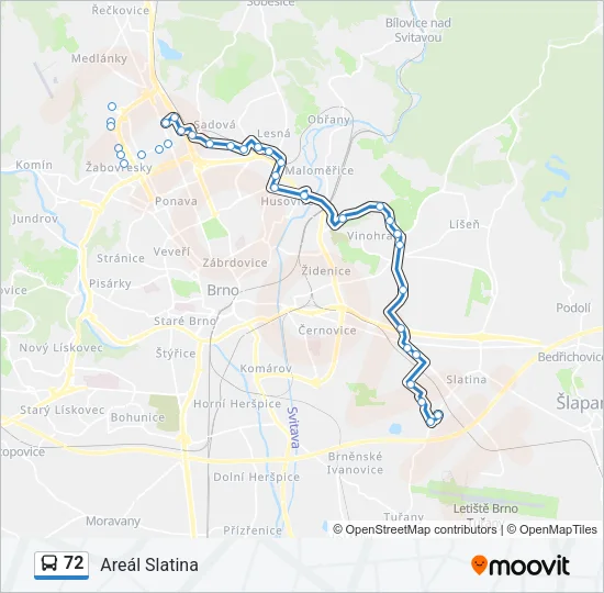 72 Bus Line Map