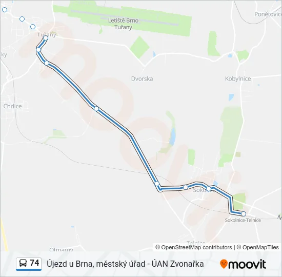 Автобус 74: карта маршрута